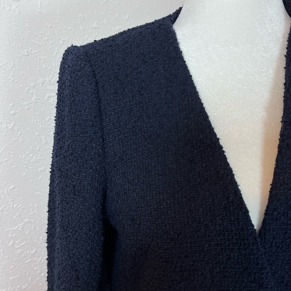 Calvin Klein Navy Tweed Blazer Jacket - Picture 2 of 8
